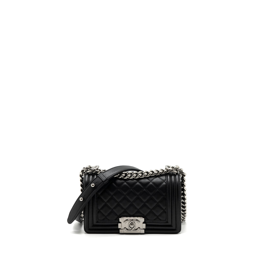 Chanel Small Boy Bag Calfskin Black  (microchip)