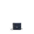 CHANEL Square Chevron Wallet On Chain Navy Caviar Navy
