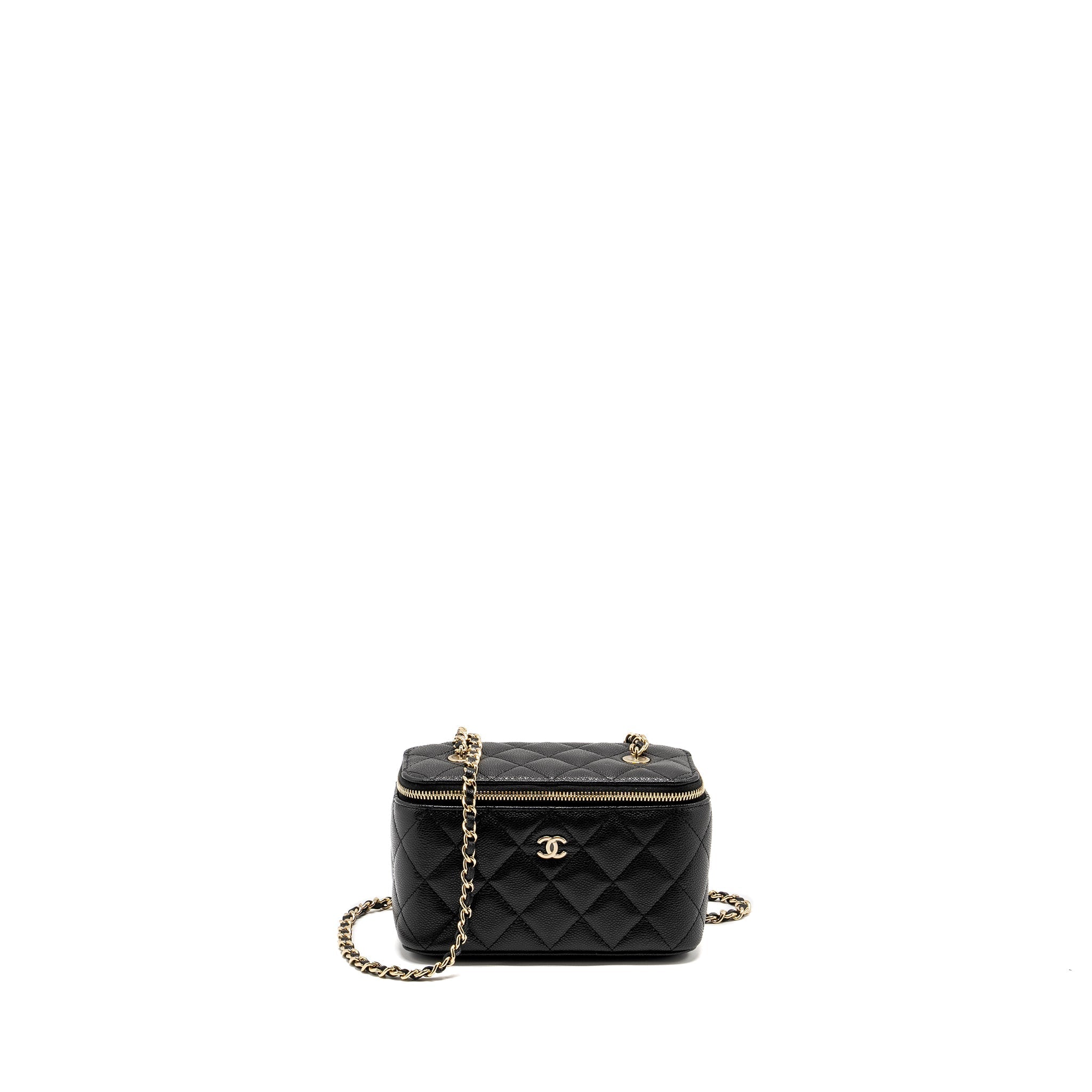 Chanel Long Vanity with Chain Caviar Black L (microchip)