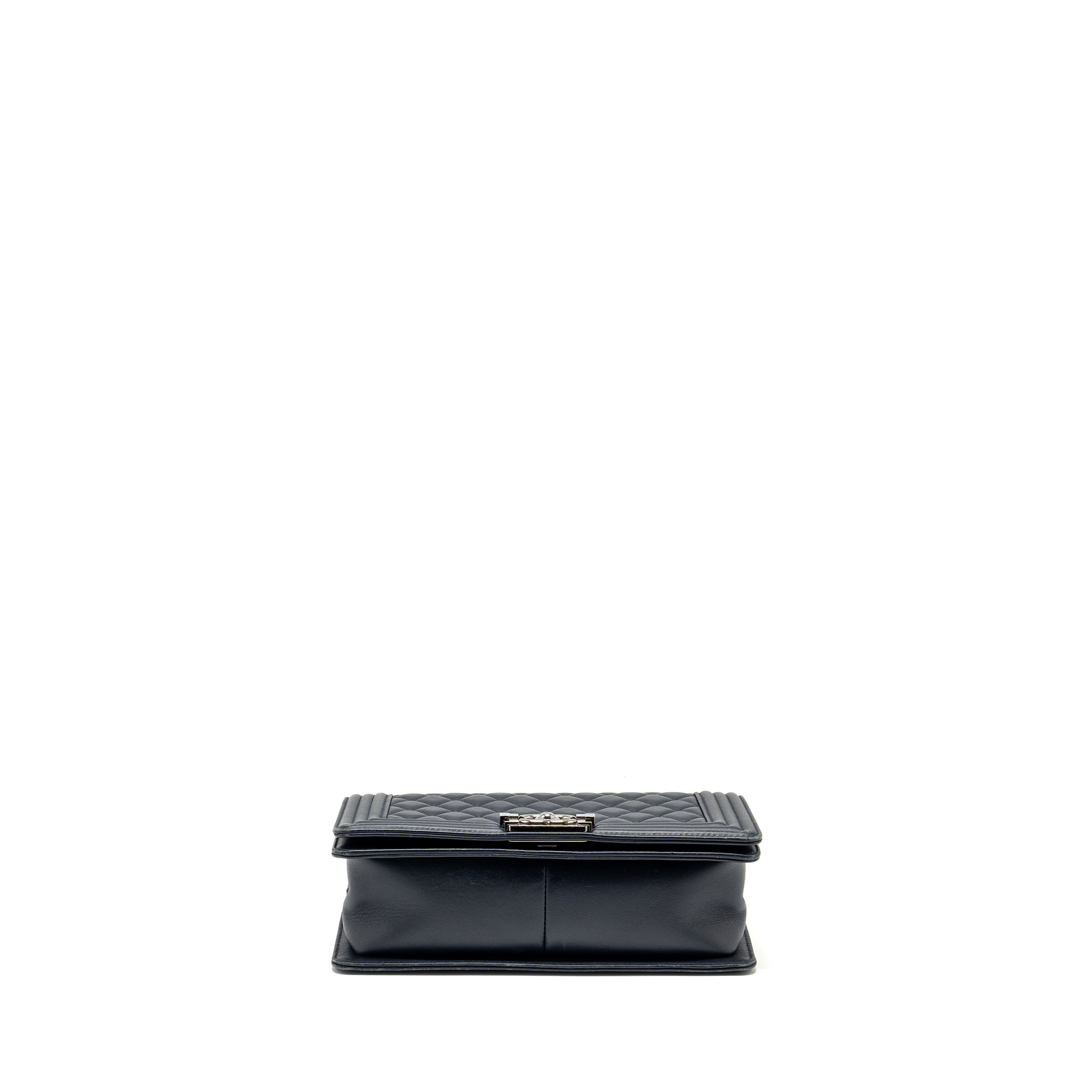 CHANEL Medium Boy Bag Calfskin Navy