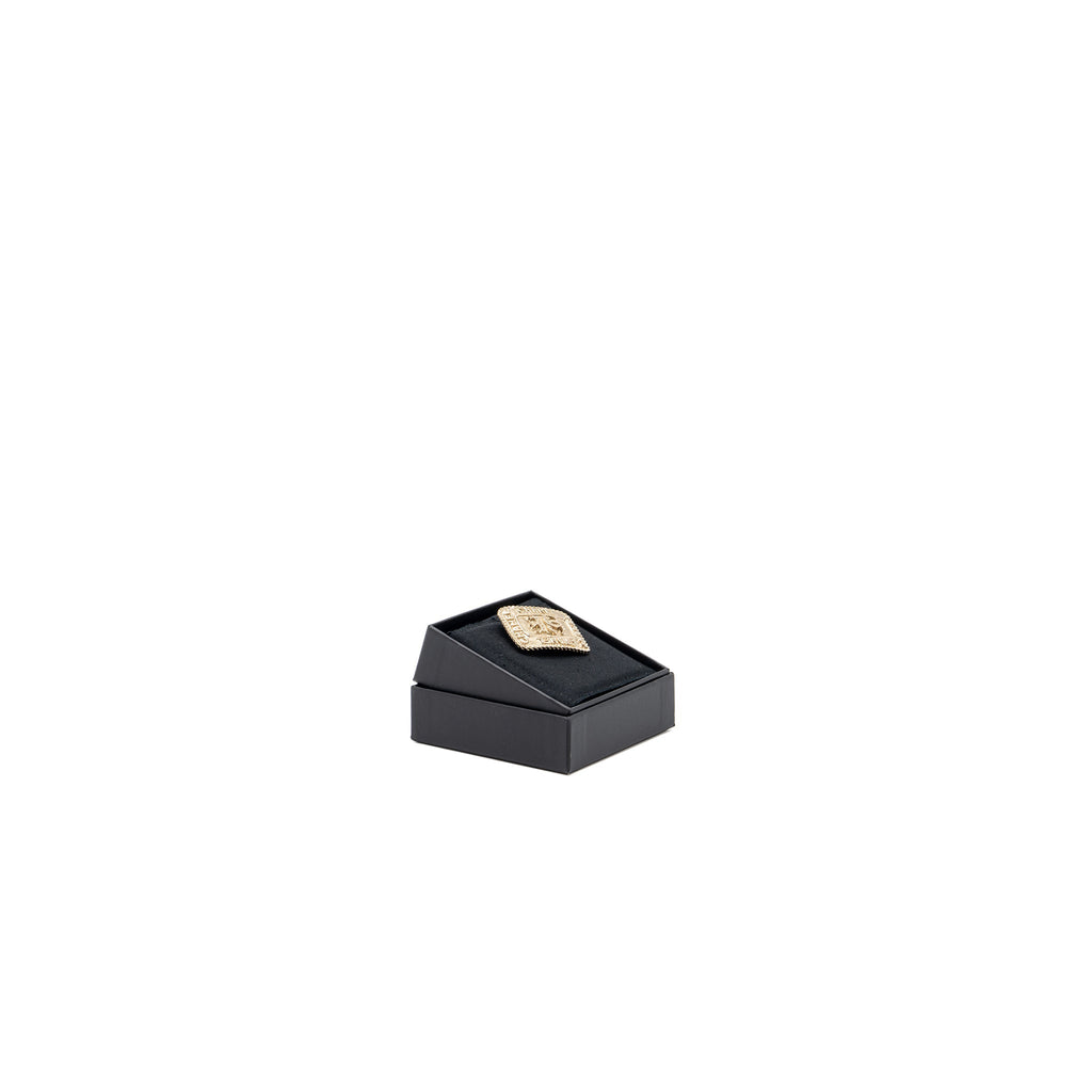 Chanel CC Logo And Crown Brooch Crystal L