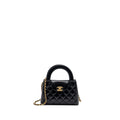 Chanel 23K mini kelly shopping tote bag Calfskin black  (microchip)