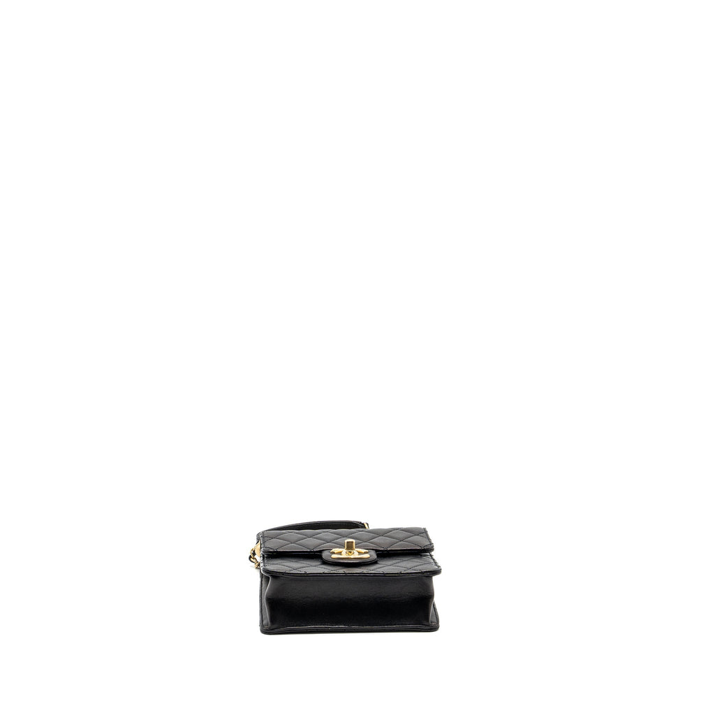 Chanel Vertical Pearl flap bag goatskin black