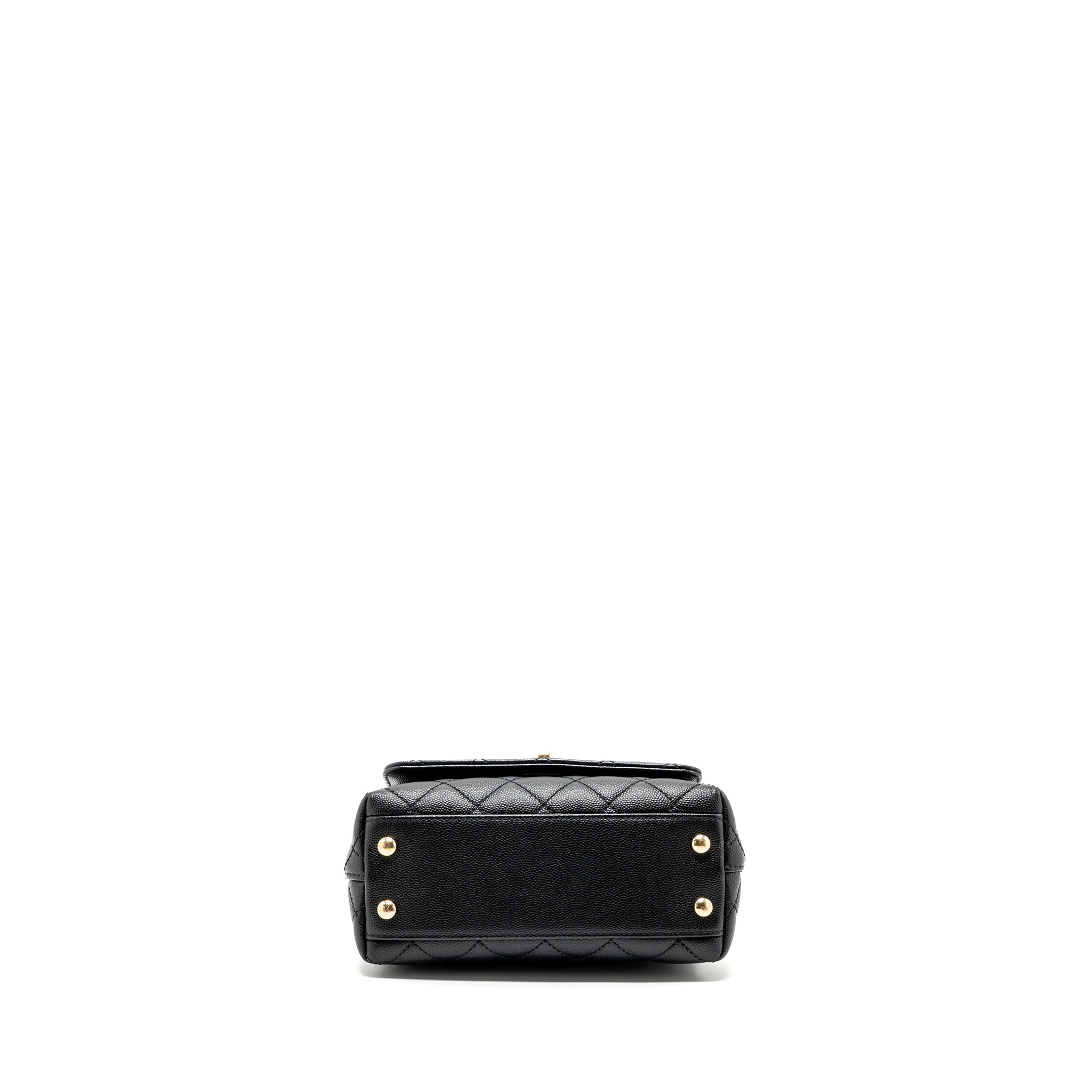 Chanel Coco Handle Extra Mini With Lizard Embossed Handle Caviar Black L(microchip)
