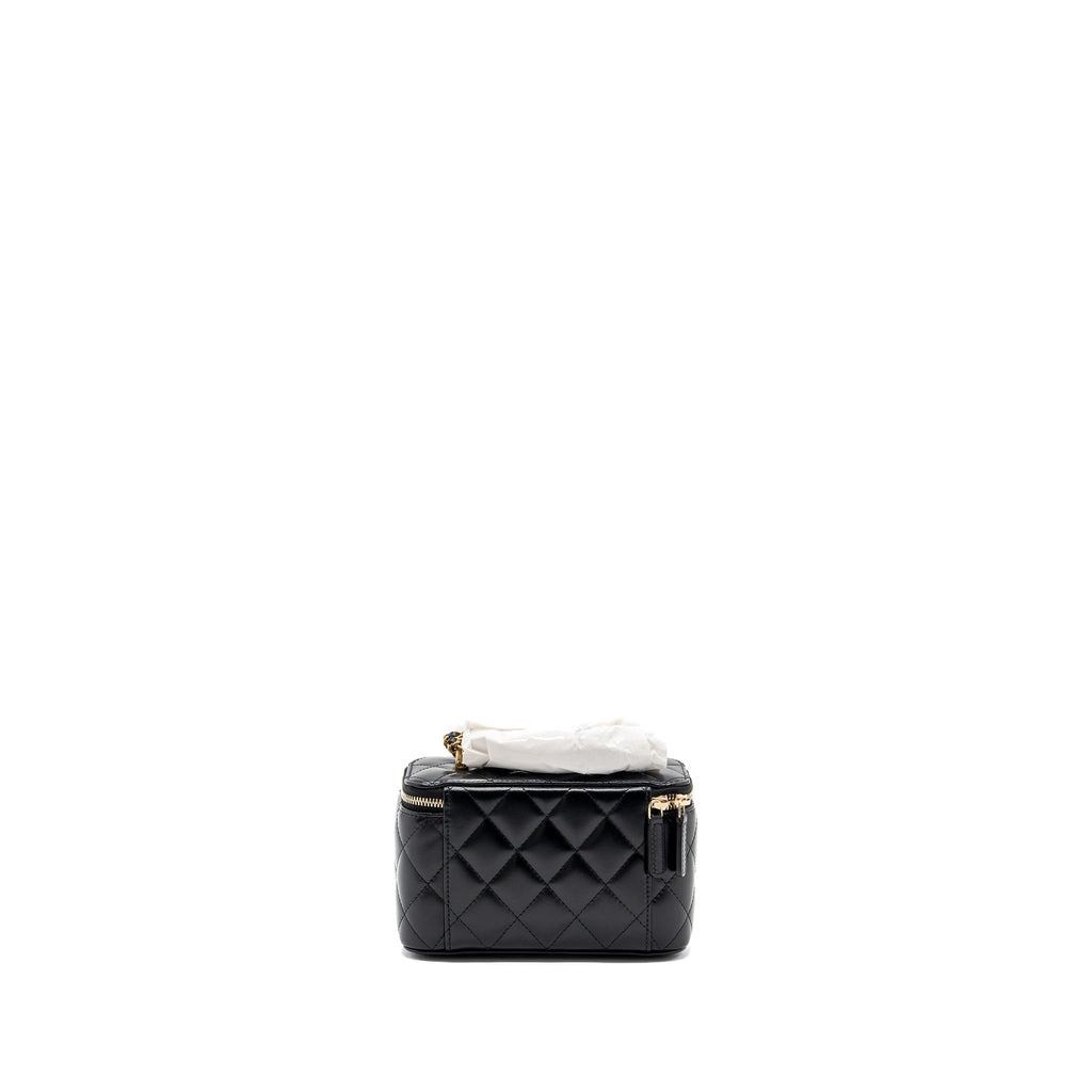 Chanel 24c Gold Crush Long Vanity Case Shiny Calfskin Black  (microchip)