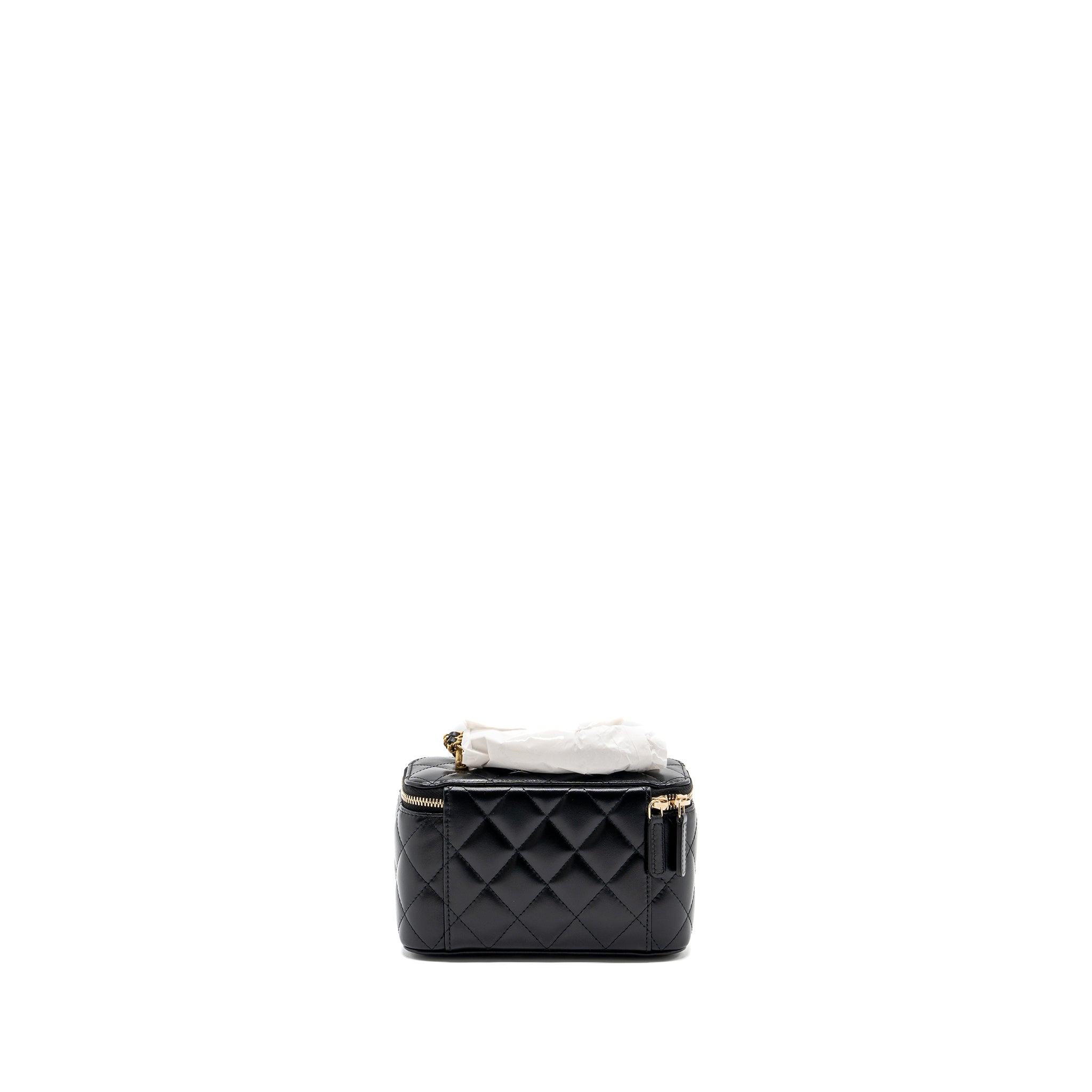 Chanel 24c Gold Crush Long Vanity Case Shiny Calfskin Black  (microchip)