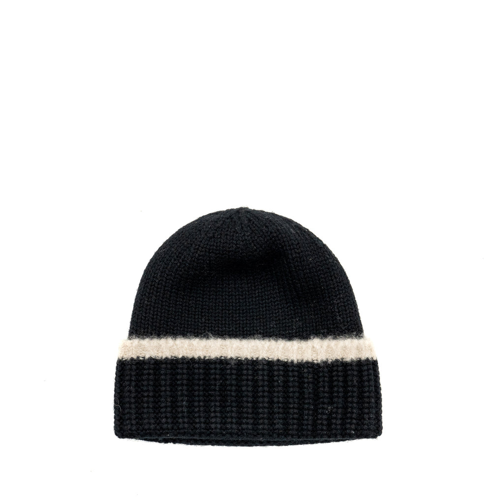 Chanel beanie hat wool/cashmere black / white