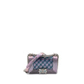 Chanel 18S small boy bag limited PVC / Patent calfskin leather iridescent light purple