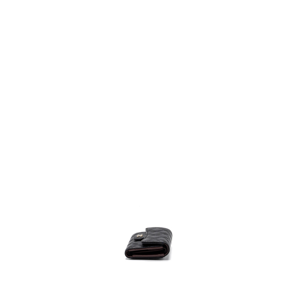 Chanel classic compact wallet caviar black  (microchip)