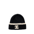 Chanel beanie hat wool/cashmere black / white