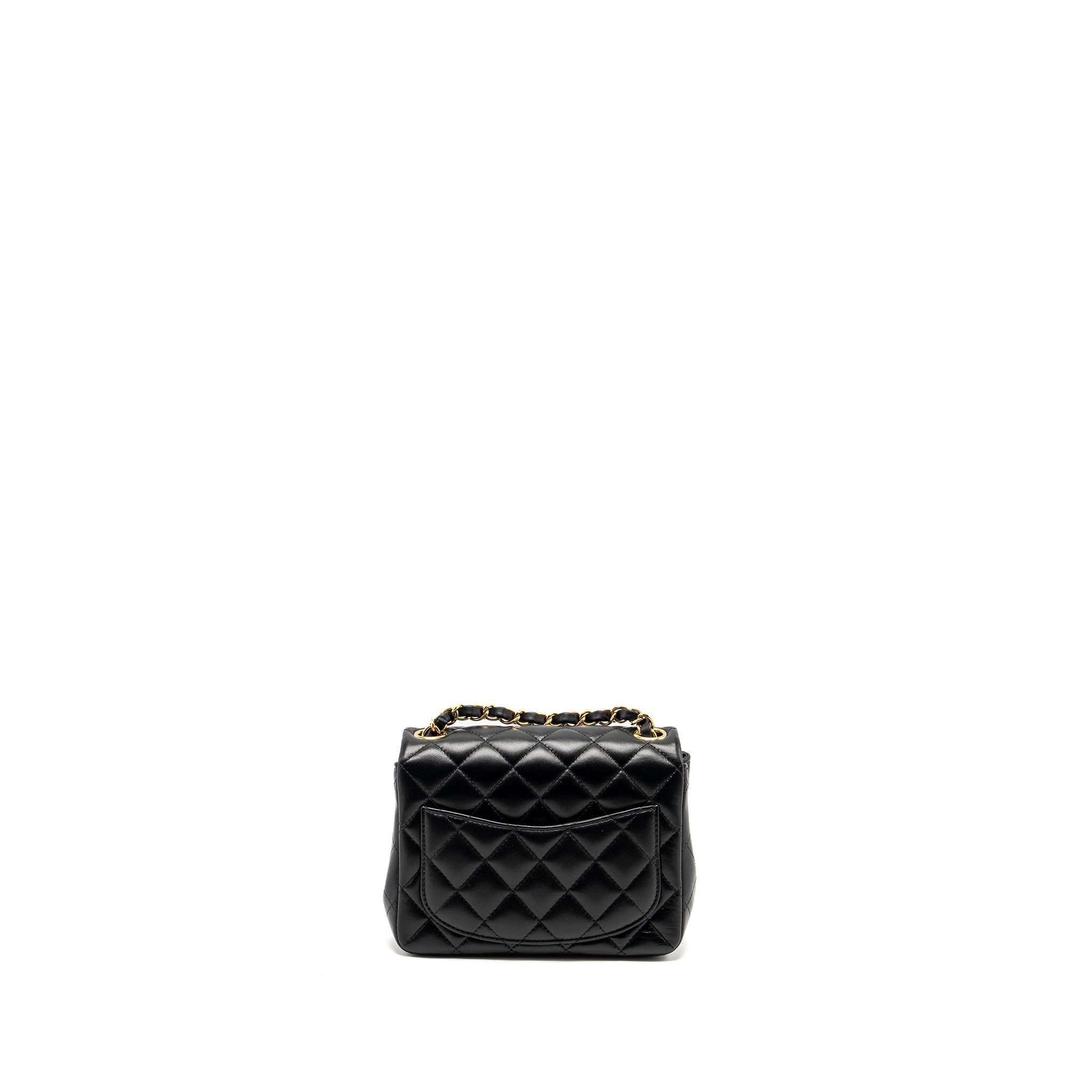 Chanel mini square flap Bag lambskin Black L (Microchip)