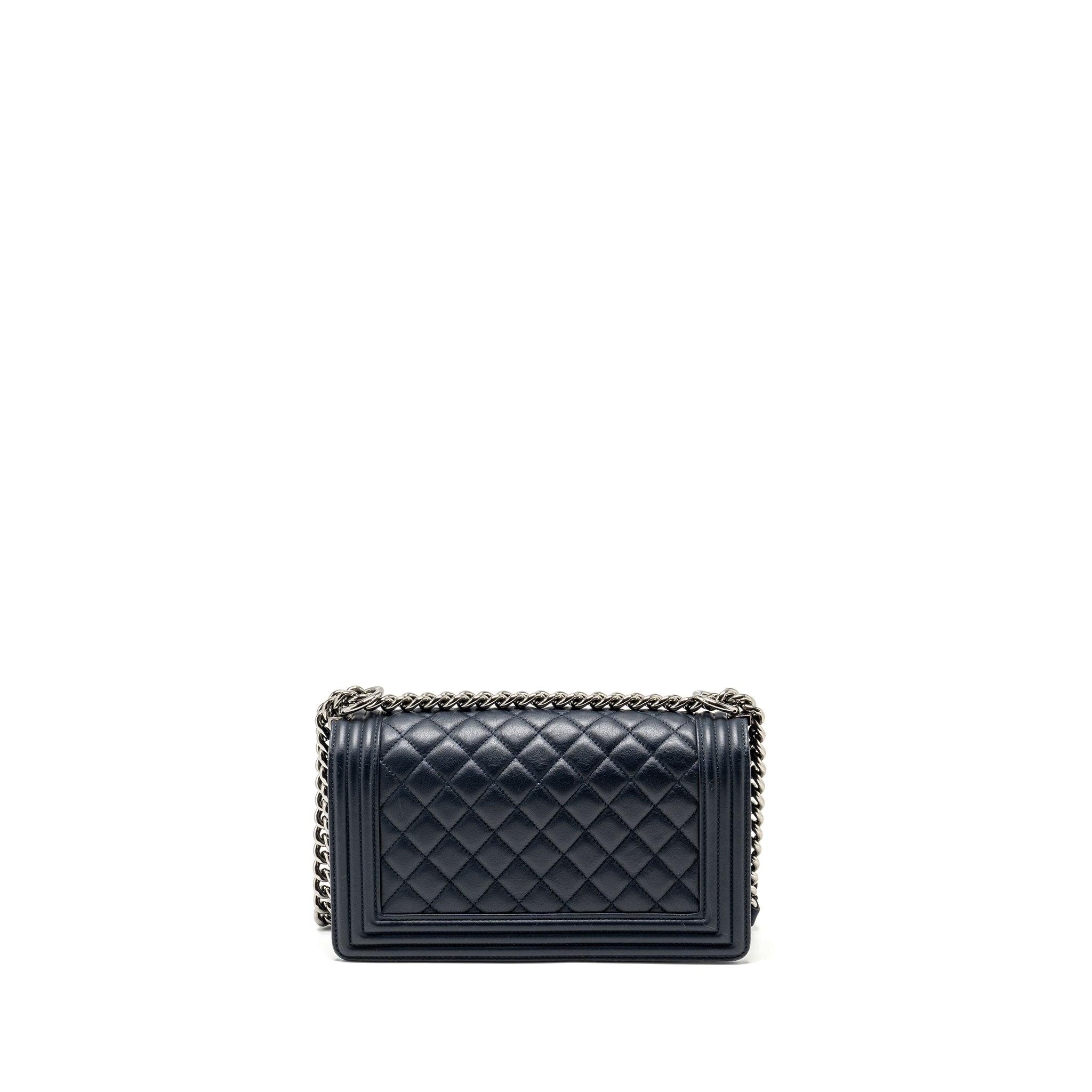 CHANEL Medium Boy Bag Calfskin Navy