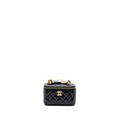Chanel 24c Gold Crush Long Vanity Case Shiny Calfskin Black  (microchip)