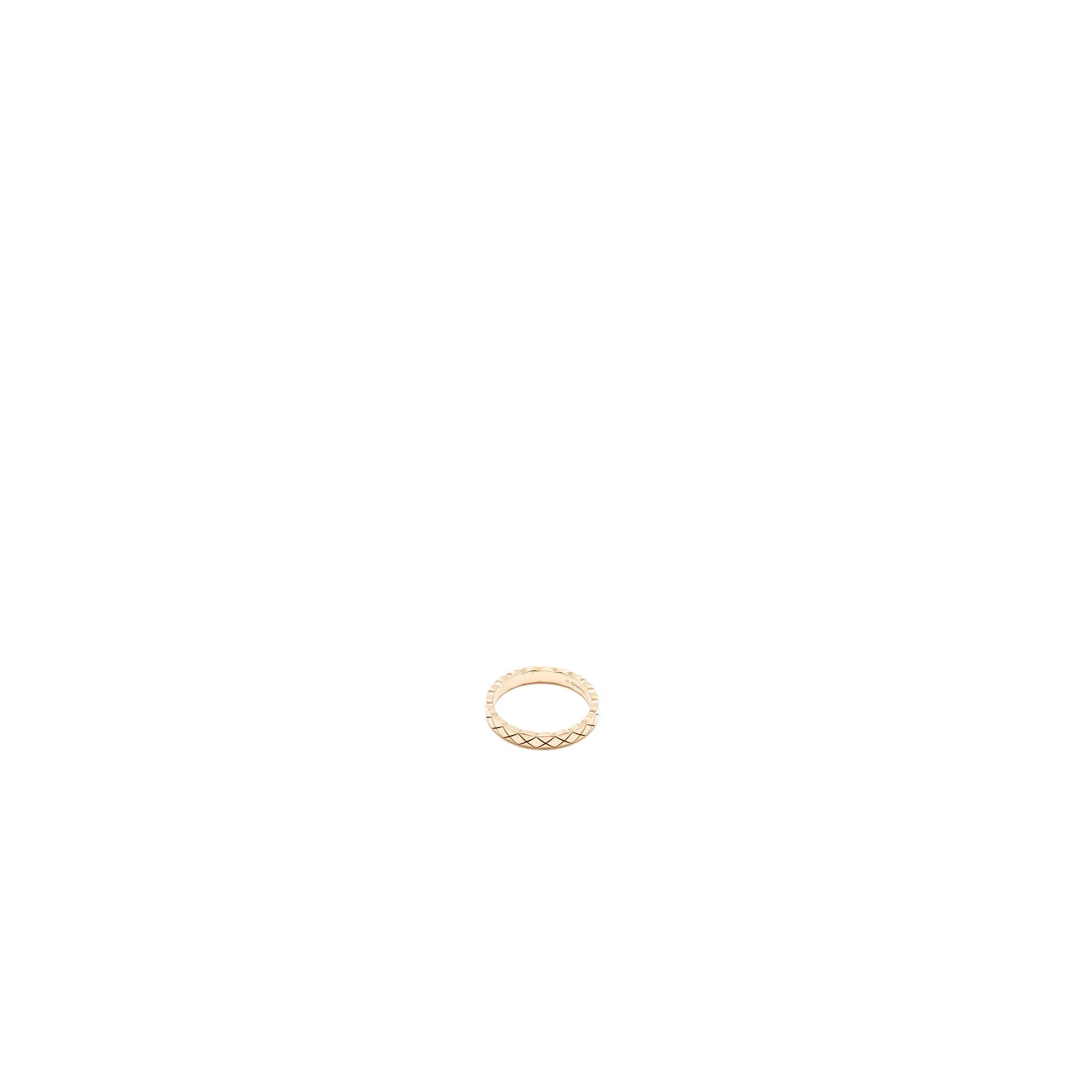 Chanel Size 55 Mini Version Coco Crush Ring Quilted Motif 18K Beige Gold