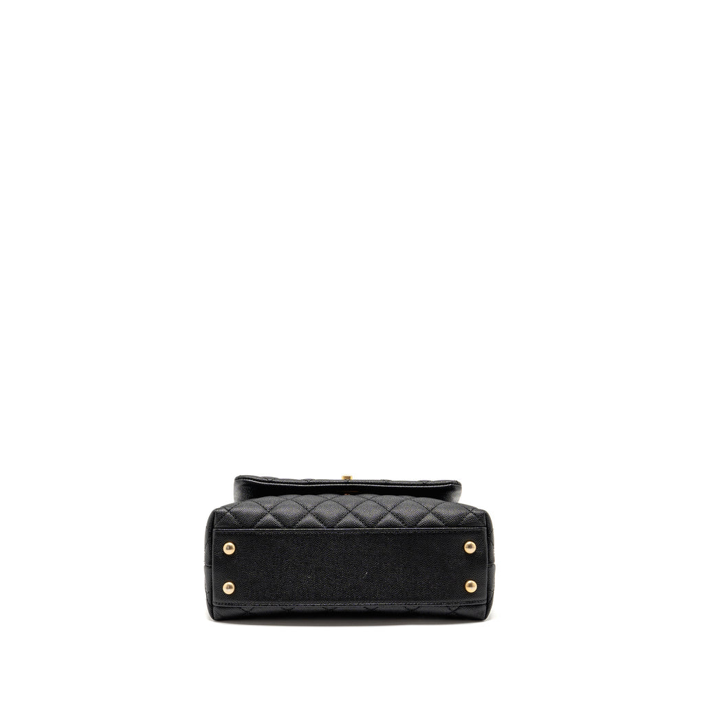 Chanel Small Coco Handle with Python Handle caviar Black/Burgundy