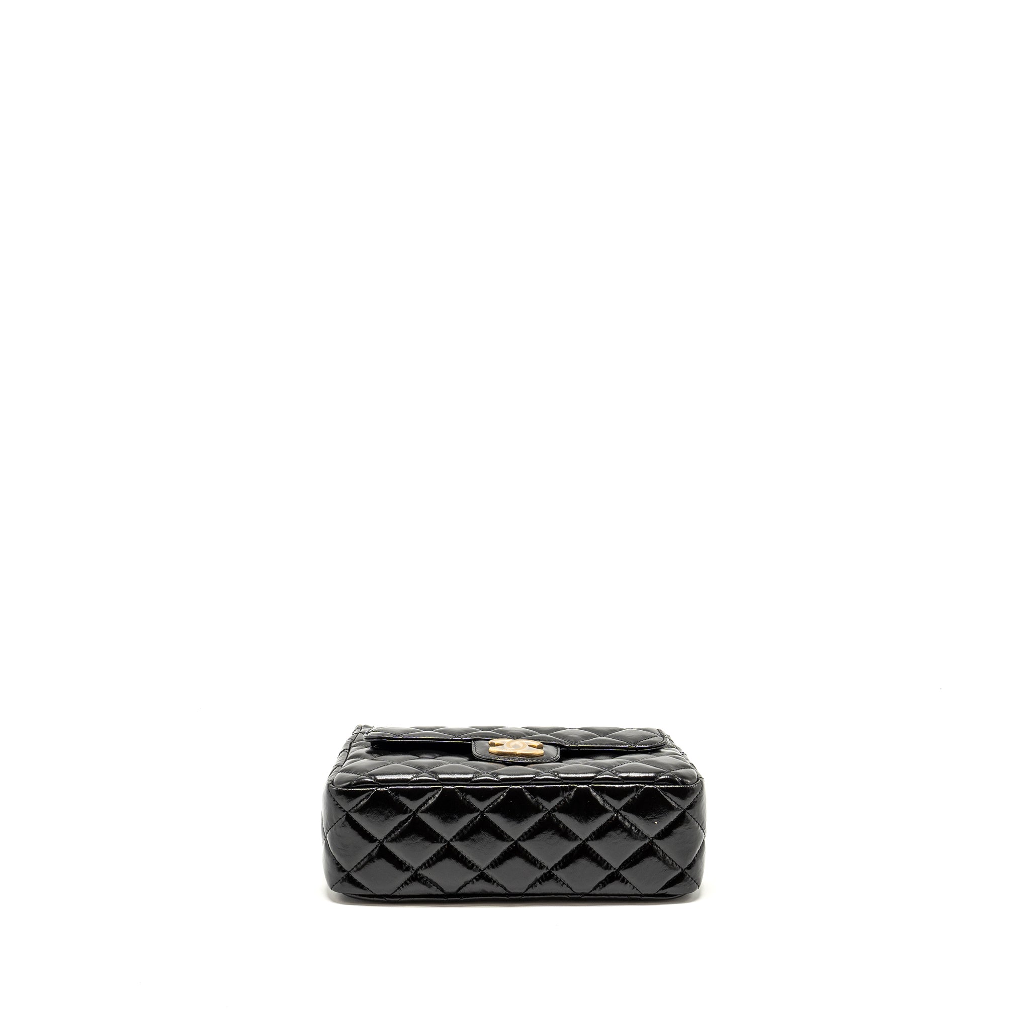 Chanel 23C Hobo Bag Shiny Calfskin Black Brushed  (Microchip)