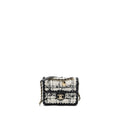 CHANEL Seasonal Mini Square Flap Bag Tweed White/Black L (Microchip)