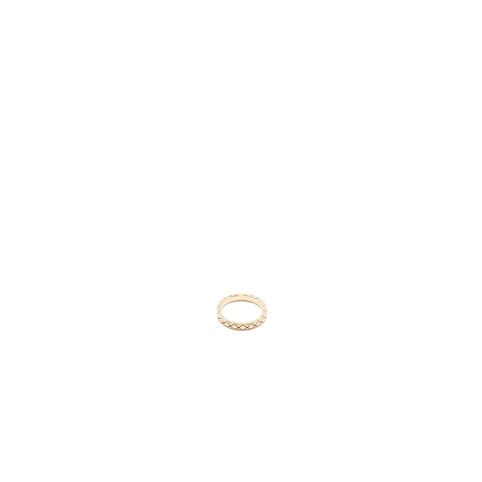 Chanel Size 55 Mini Version Coco Crush Ring Quilted Motif 18K Beige Gold