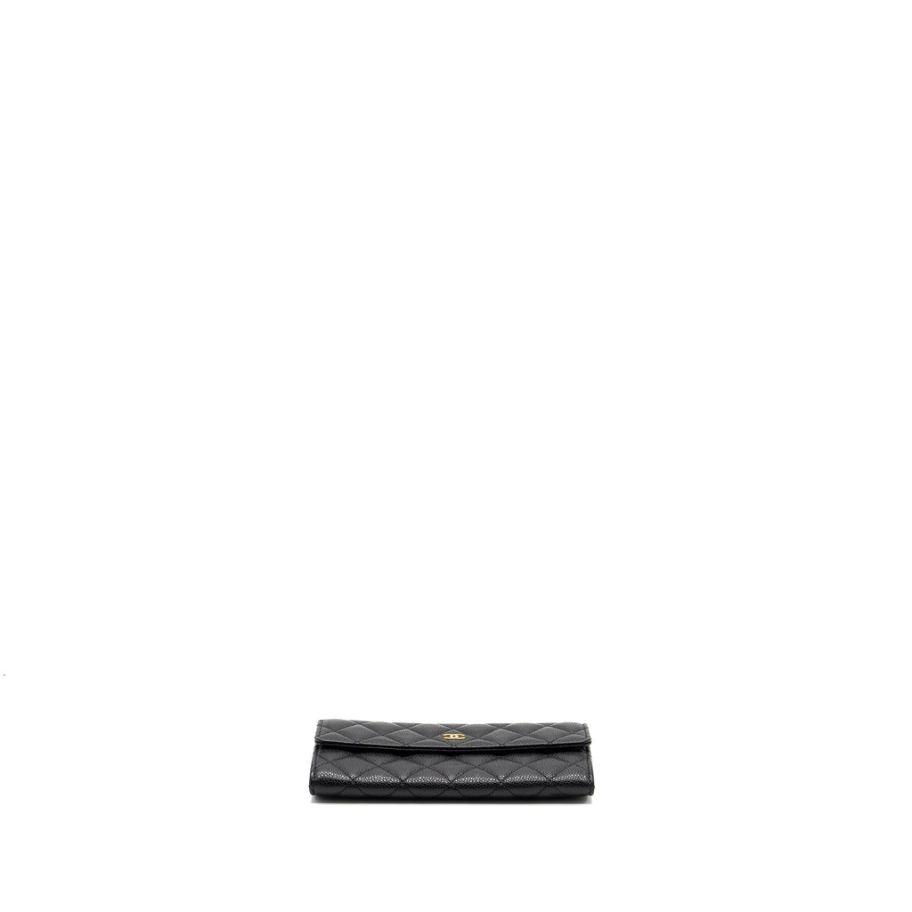 Chanel Flap Long Wallet Caviar Black