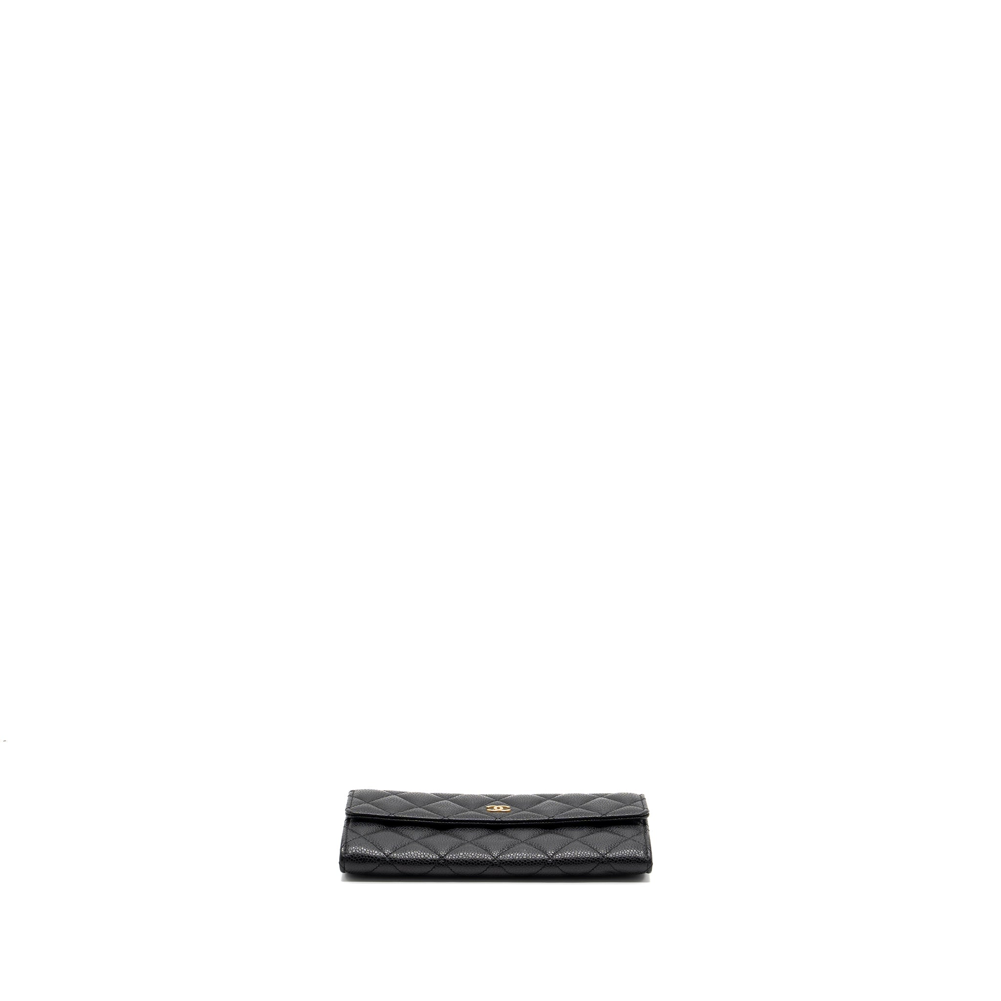 Chanel Flap Long Wallet Caviar Black