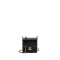 Chanel Vertical Pearl flap bag goatskin black