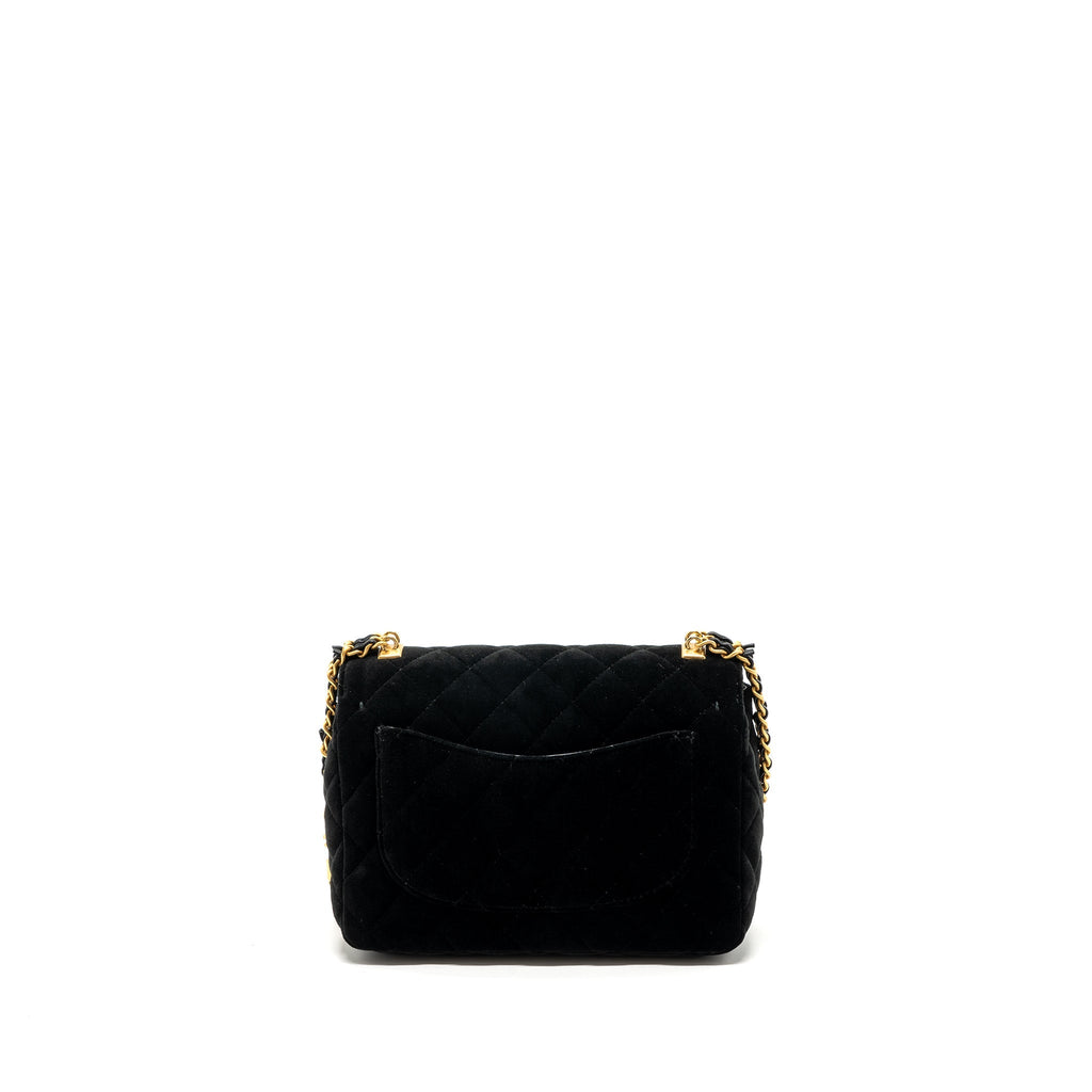 Chanel 22B Chanel on chains square flap bag velvet black  (Microchip)