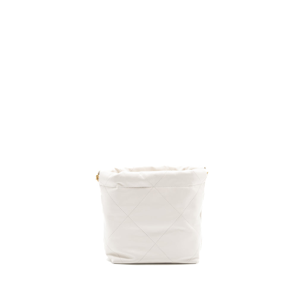 Chanel Mini 22 bag shiny calfskin white  (microchip)
