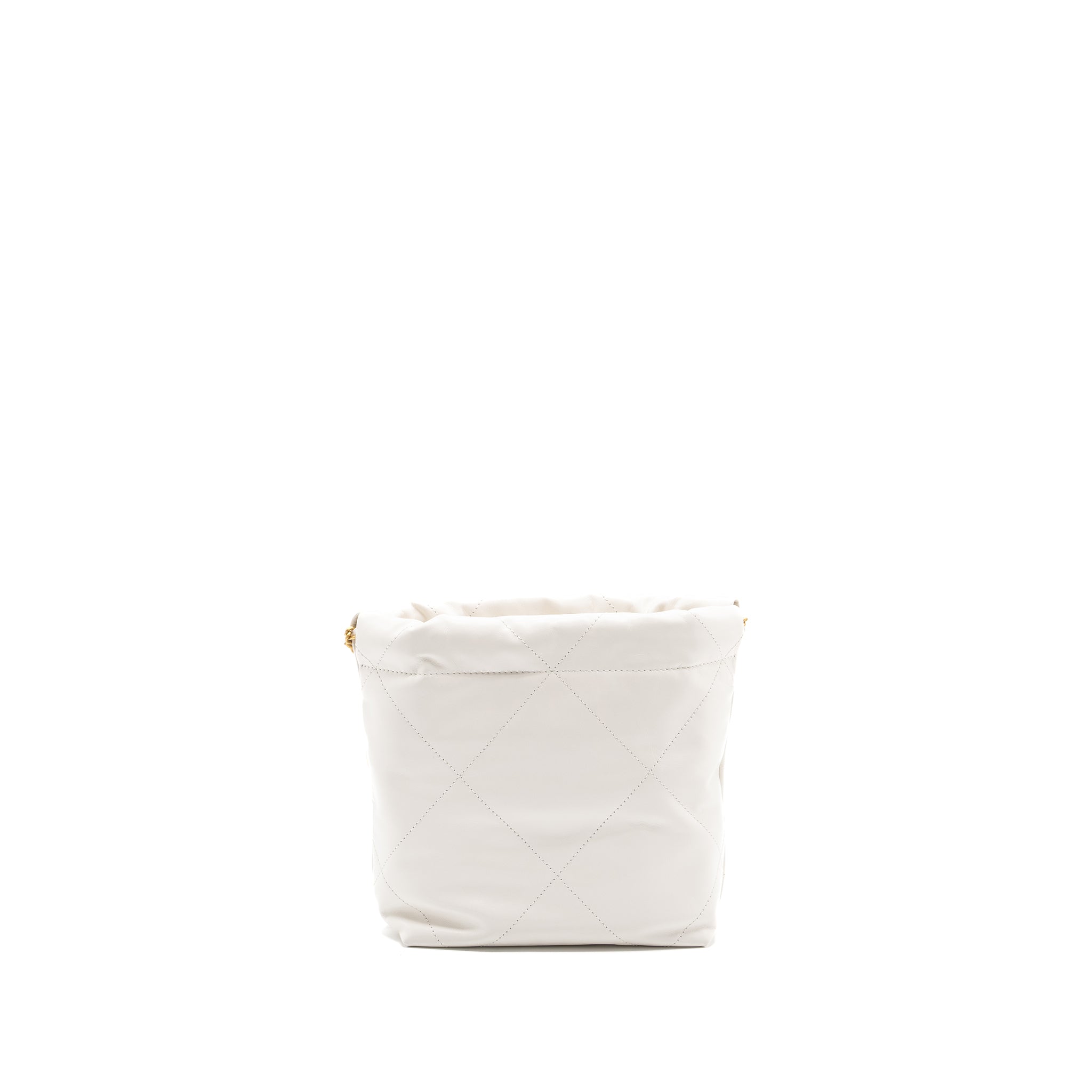 Chanel Mini 22 bag shiny calfskin white  (microchip)