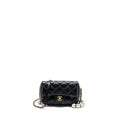 Chanel Pearl Chain Quilted Flap Bag Lambskin Black