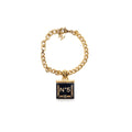 Chanel No.5 chain bracelet black / white