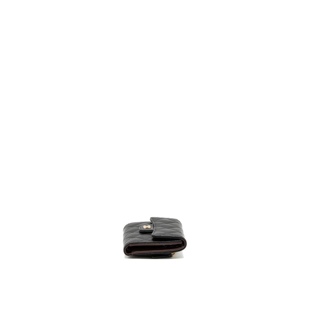 Chanel Classic Compact Wallet Caviar Black L (Microchip)