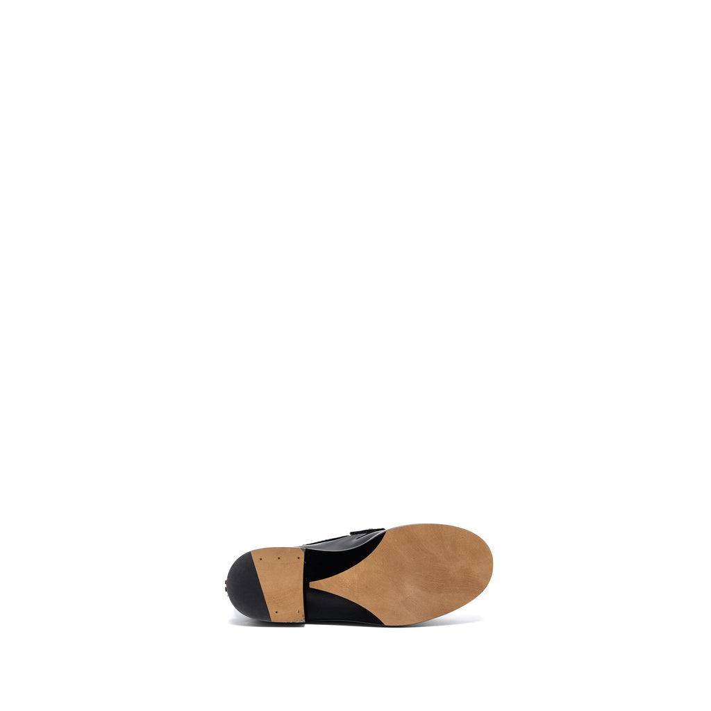 chanel size 36 letter loafer patent leather black L