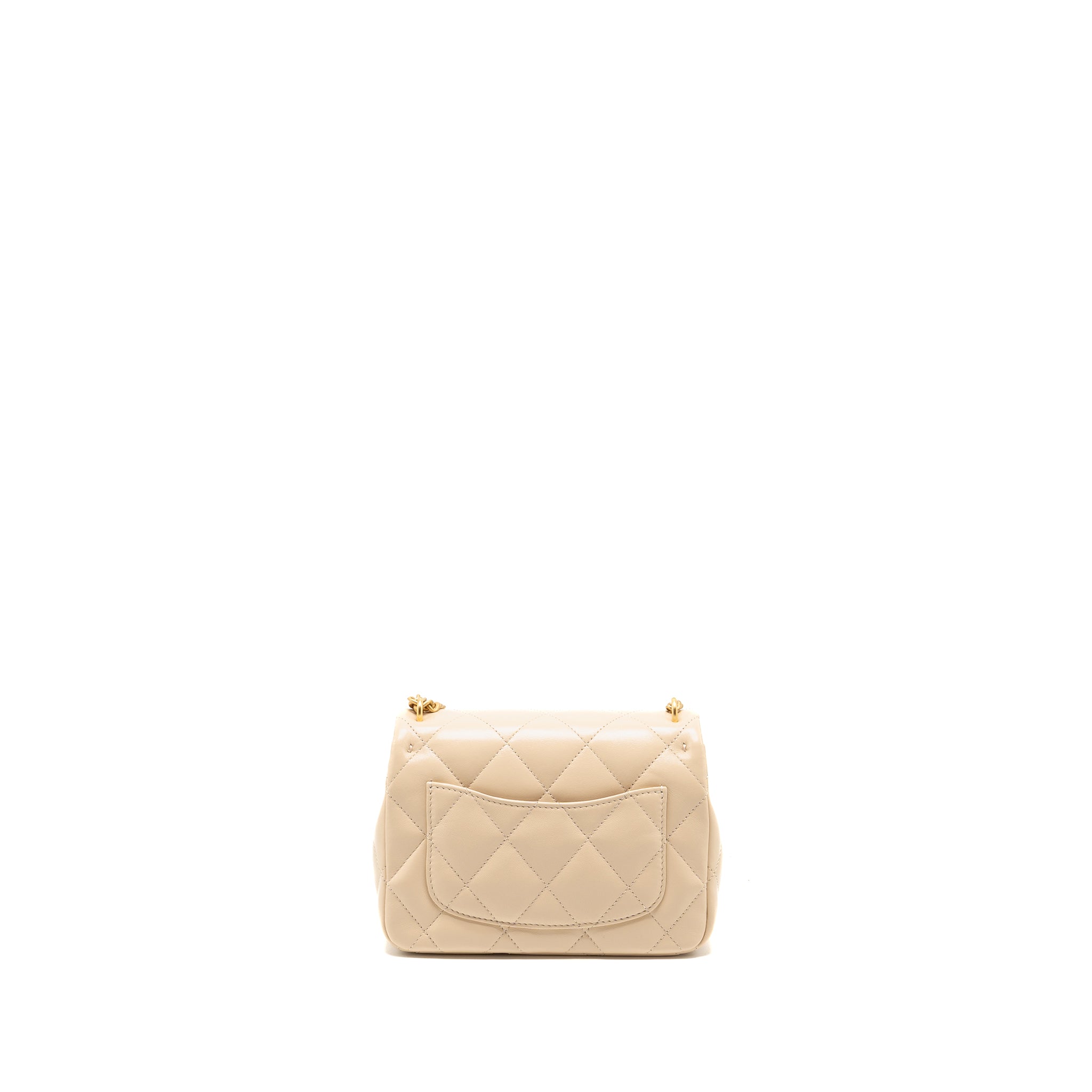 Chanel 25c Coco Love Adjustable Chain Shiny Lambskin Beige  (microchip)