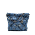 Chanel Small 22 Bag Denim Blue/White  (Microchip)