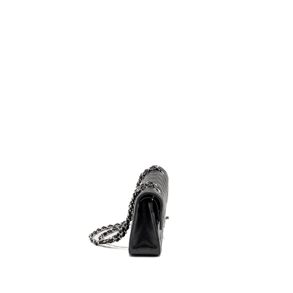 Chanel Small Classic Double Flap Bag Caviar Black  (Microchip)