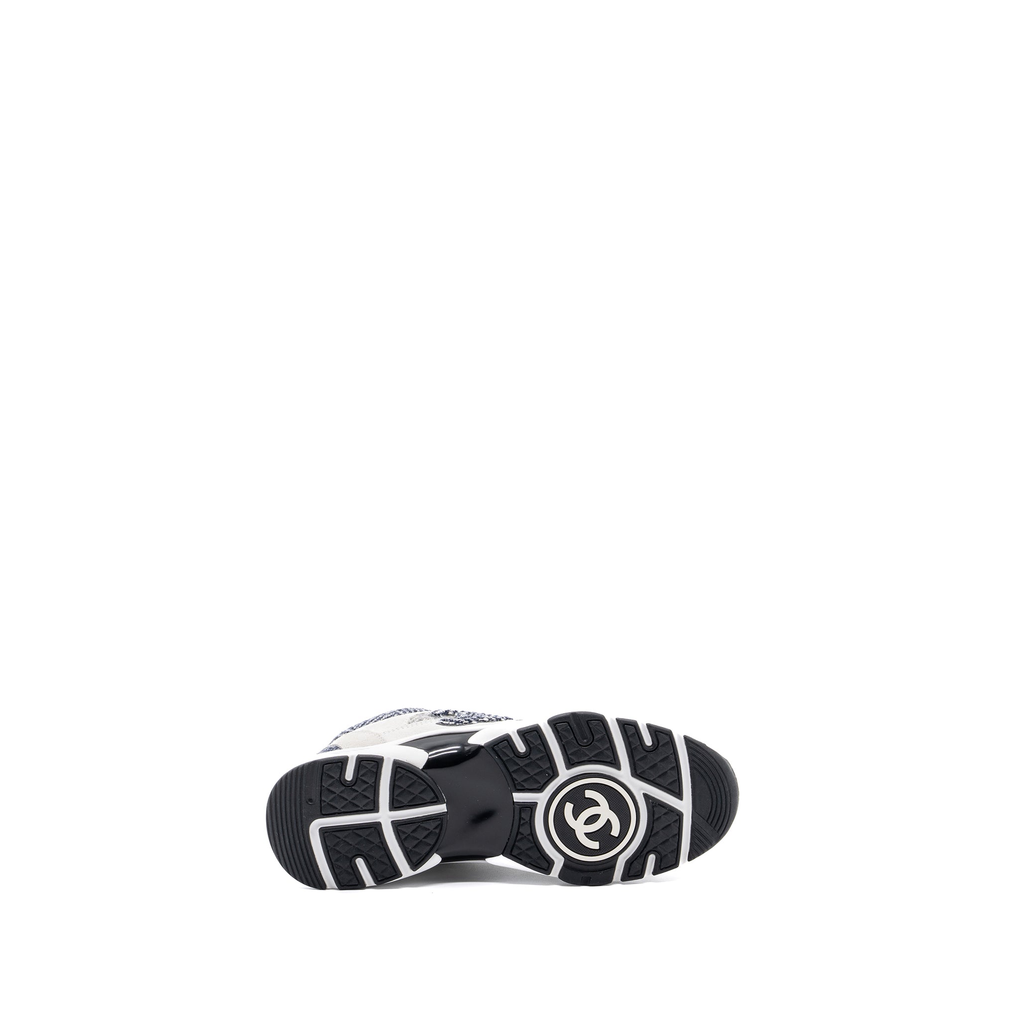 Chanel size38.5 CC logo sneakers suede / fabric light grey