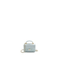 Chanel Top Handle Mini Flap Bag with Chain Lambskin Light Blue L