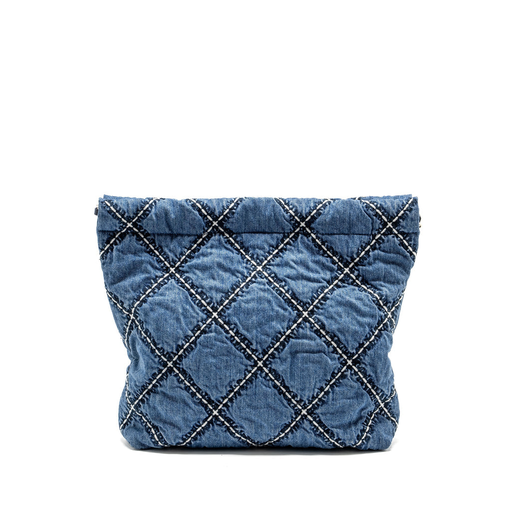 Chanel Small 22 Bag Denim Blue/White  (Microchip)