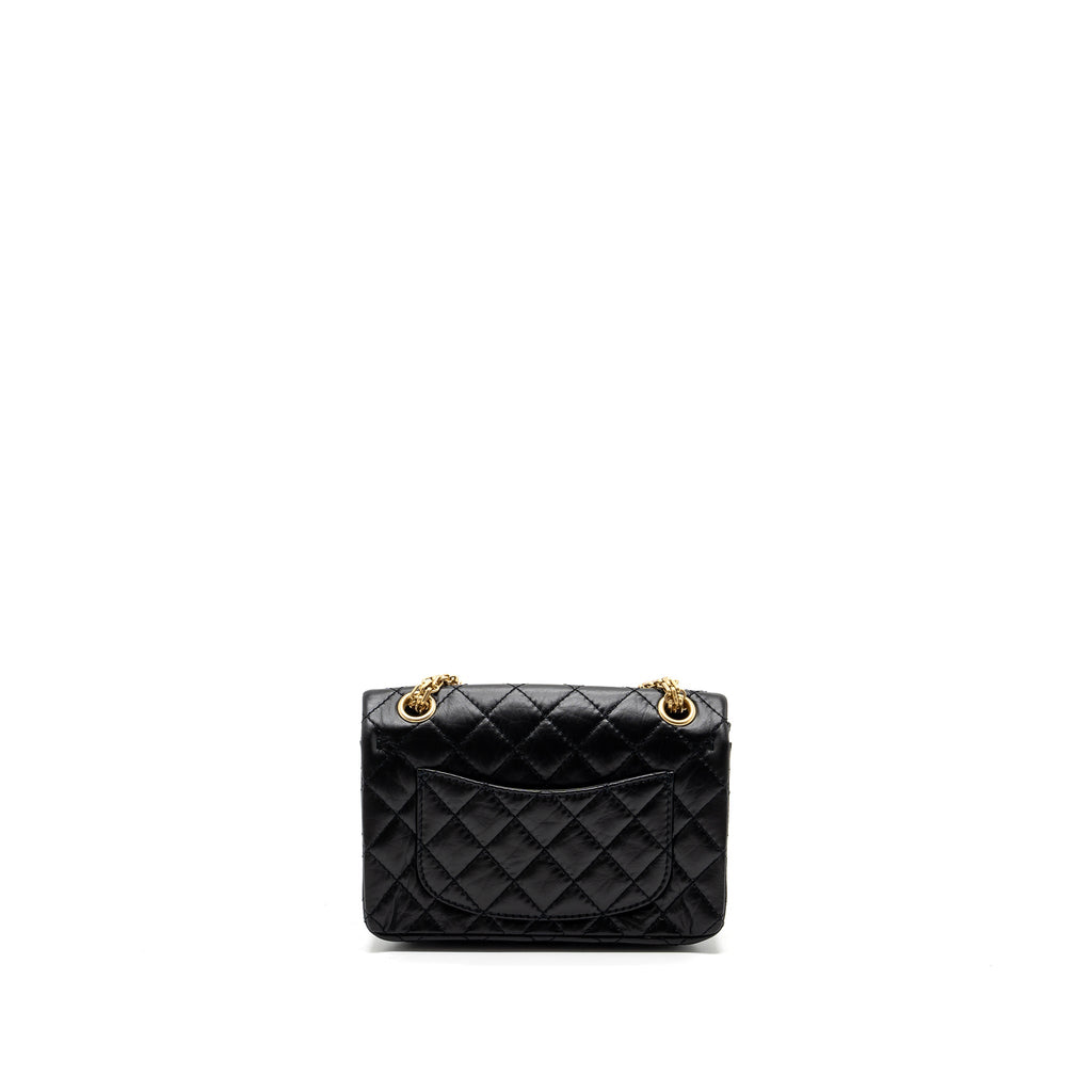 Chanel Mini 2.55 Reissue Flap Bag Aged Calfskin Black  (Microchip)