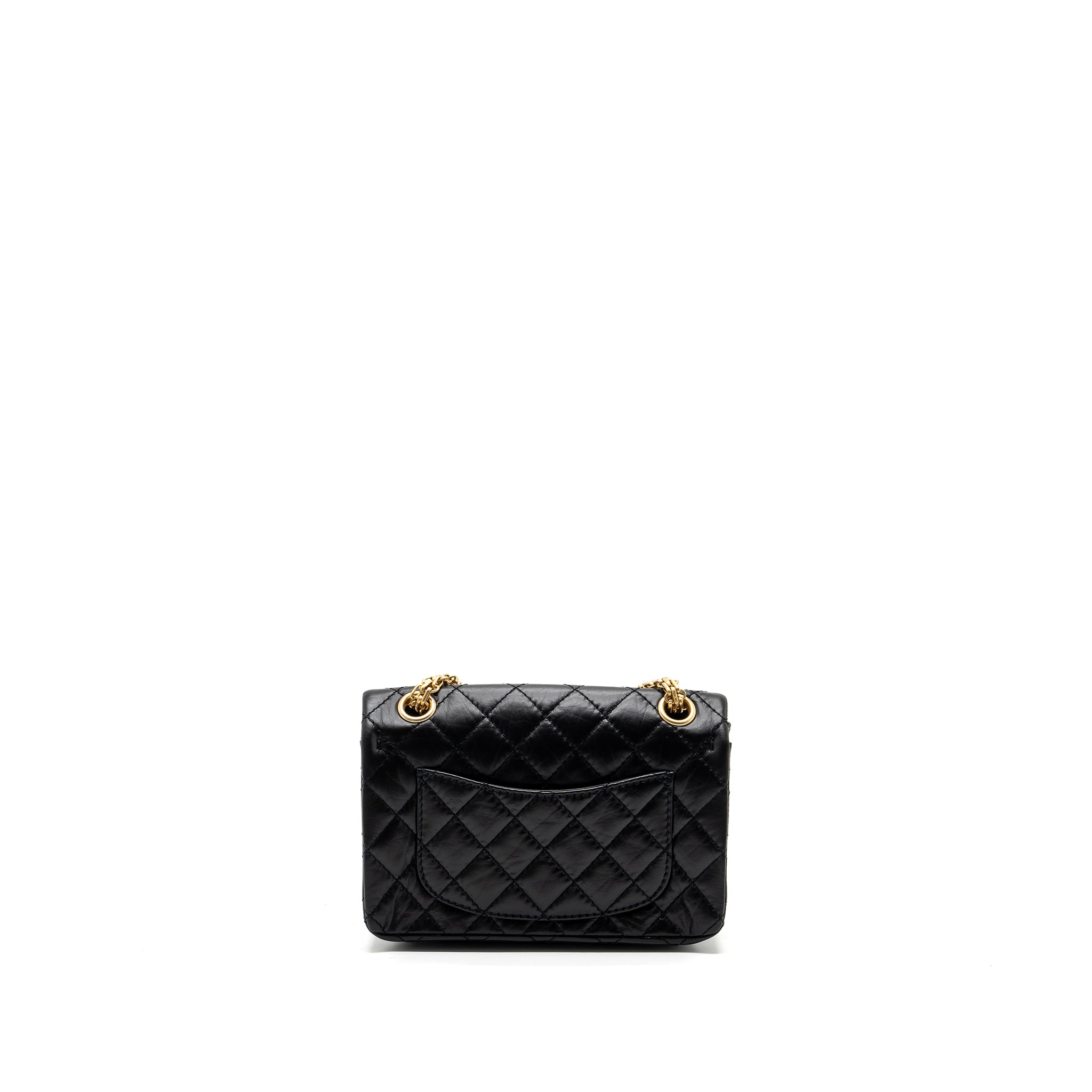 Chanel Mini 2.55 Reissue Flap Bag Aged Calfskin Black  (Microchip)