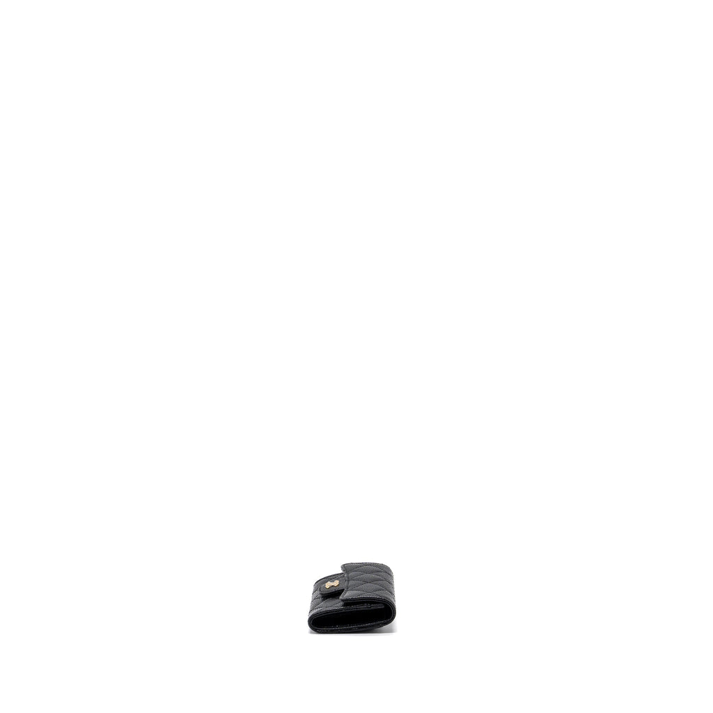 Chanel classic flap card holder caviar black  (microchip)