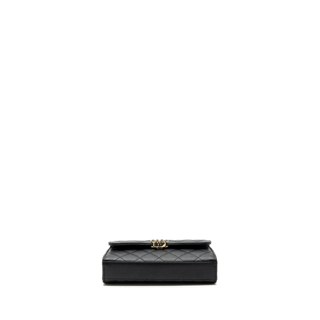 chanel 23p top handle mini flap bag with chain caviar black L (microchip)