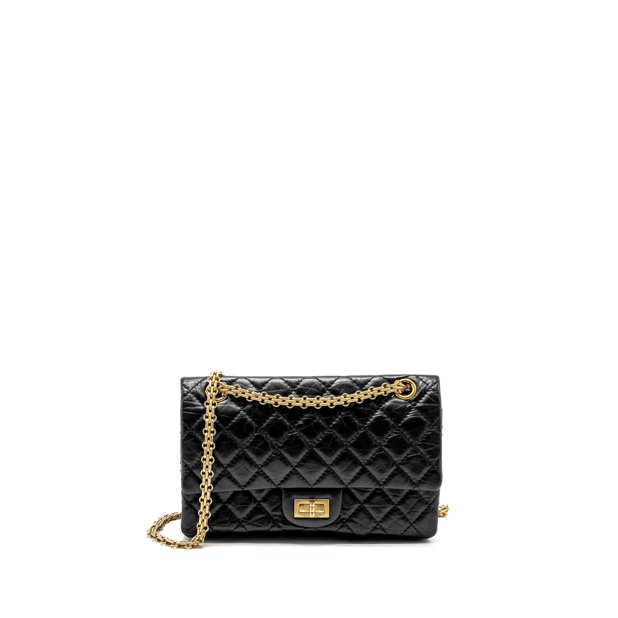 Chanel small 2.55 225 reissue flap bag aged calfskin black