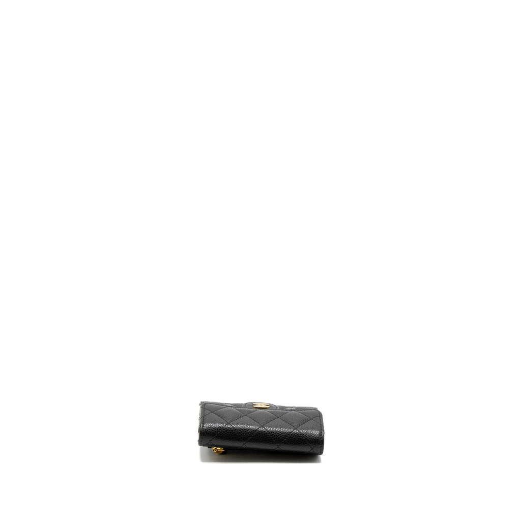 Chanel Classic Compact Wallet Caviar Black L (Microchip)