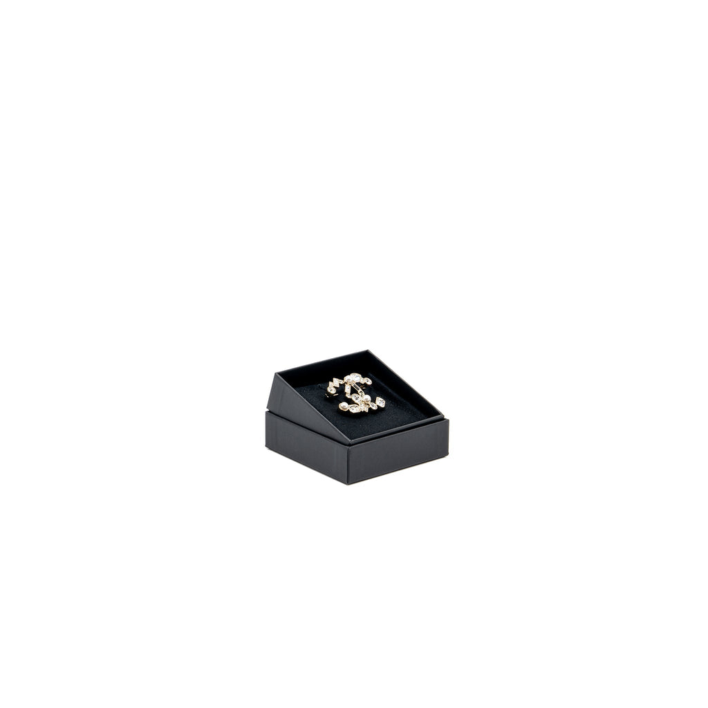 Chanel CC logo brooch Crystal/pearl L