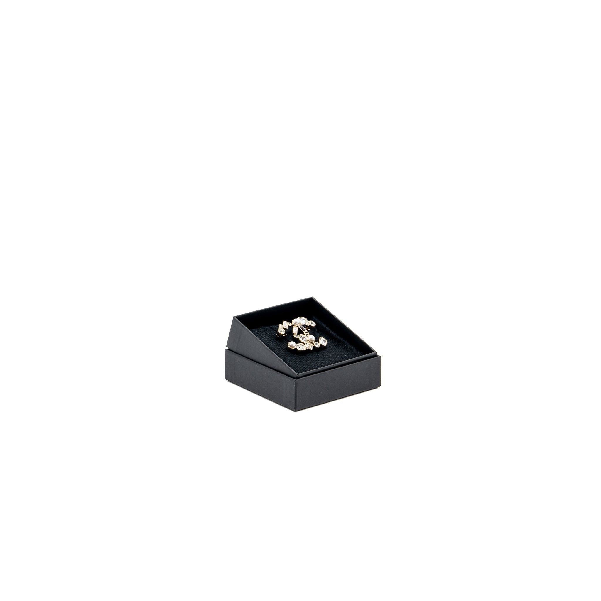 Chanel CC logo brooch Crystal/pearl L