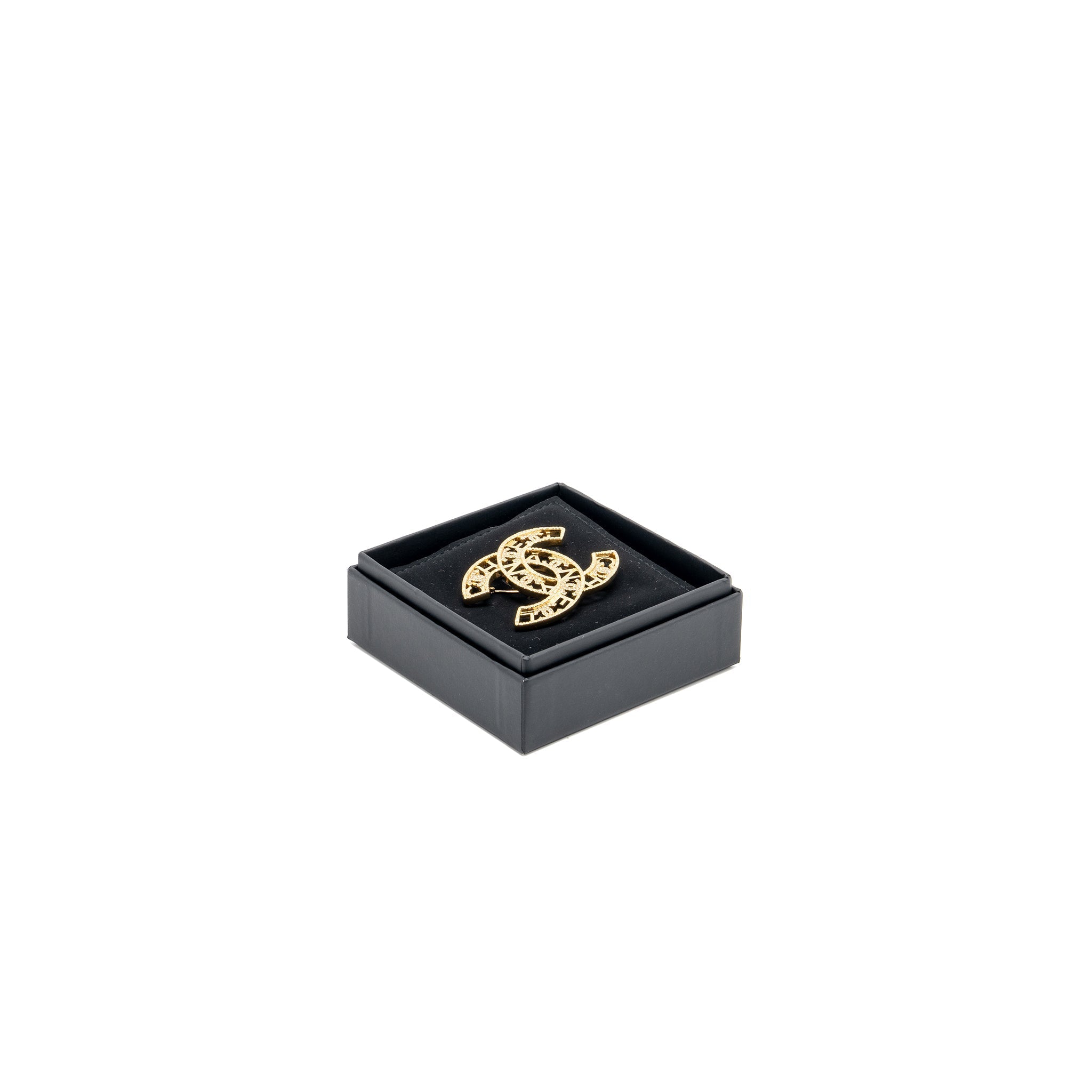Chanel Letter & CC Logo Crystal Brooch
