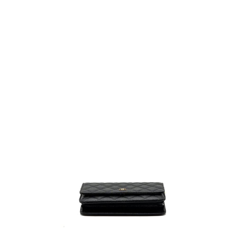 Chanel classic wallet on chain caviar black