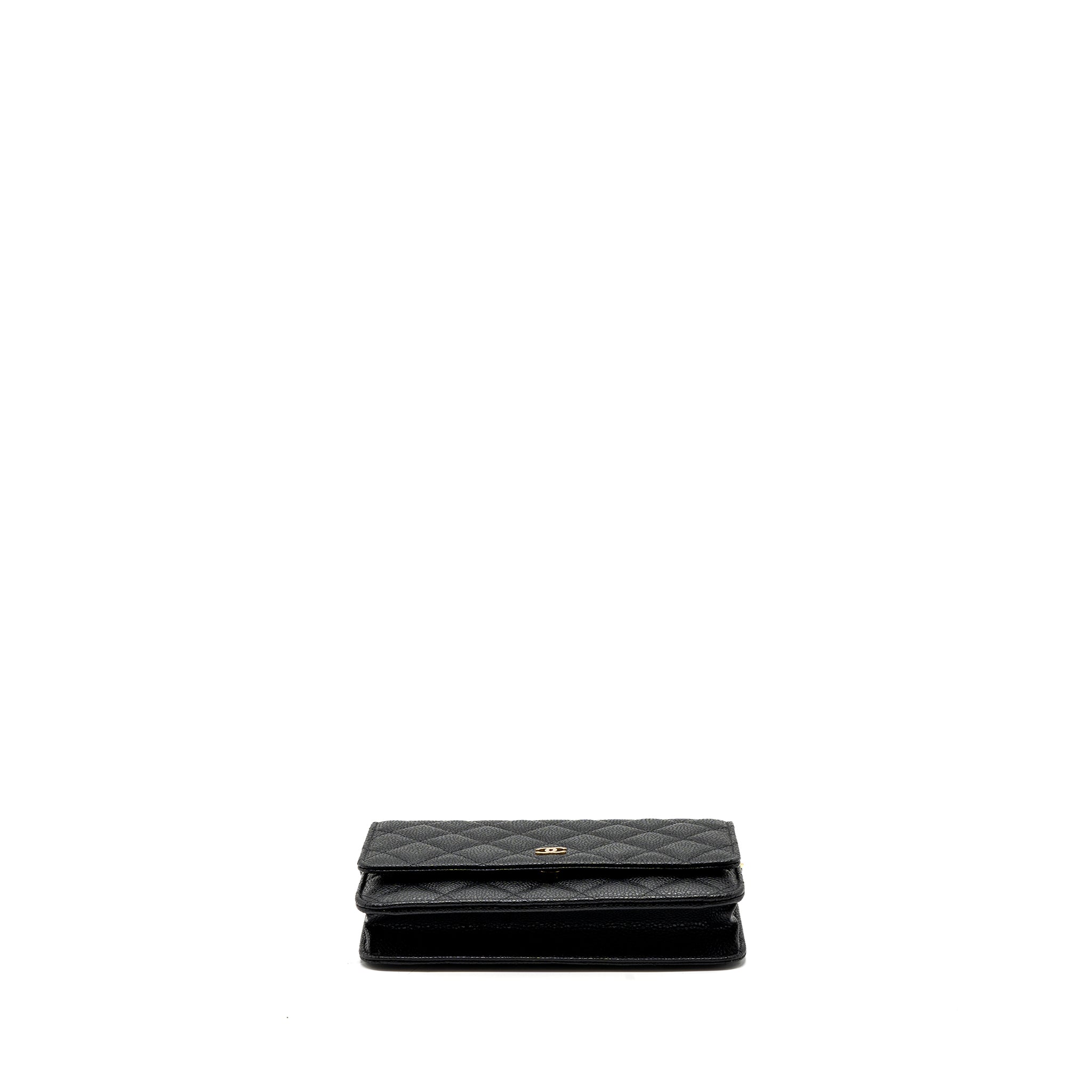 Chanel classic wallet on chain caviar black