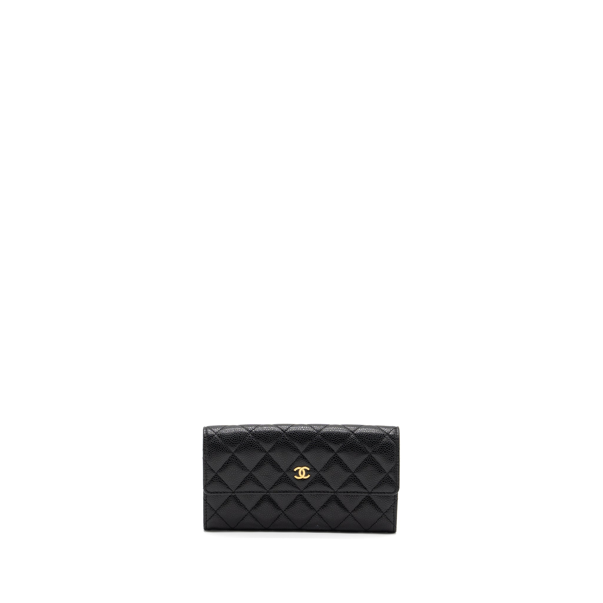 Chanel Flap Long Wallet Caviar Black
